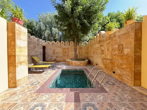 Fort Rajwada, Jaisalmer - Rooms - 800 Sqft 74 Sqmt Swimming Pool View Double Bed 46