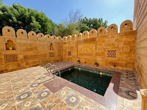 Fort Rajwada, Jaisalmer - Rooms - 800 Sqft 74 Sqmt Swimming Pool View Double Bed 49
